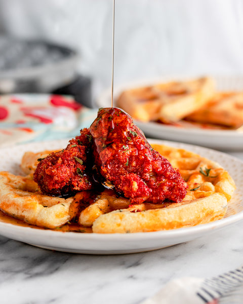 Keto Flamin' Hot Chicken N' Waffles