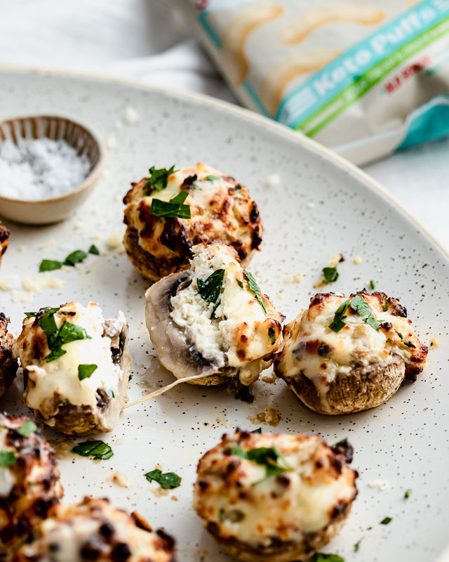 Keto French Onion Stuffed Mushrooms