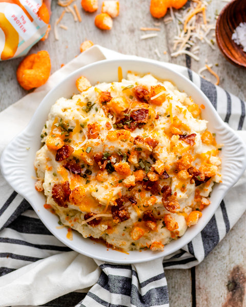 Keto Loaded Cheddar Cauliflower Mash