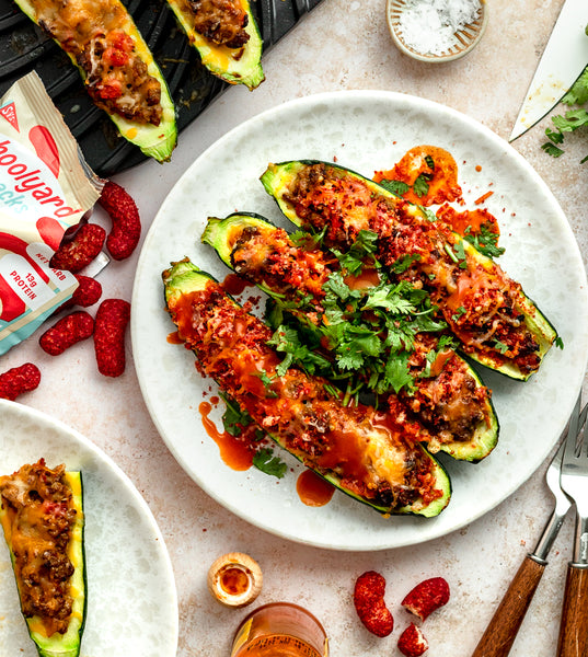 Fiery Hot Taco Zucchini Boats
