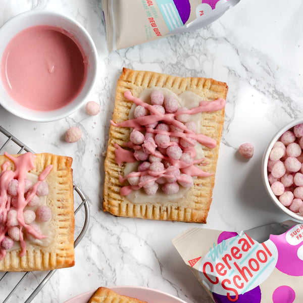Keto Berries Pop Tart with Cereal Milk Icing