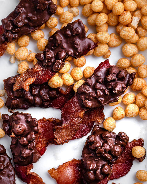 Keto Peanut Butter Chocolate Dipped Bacon