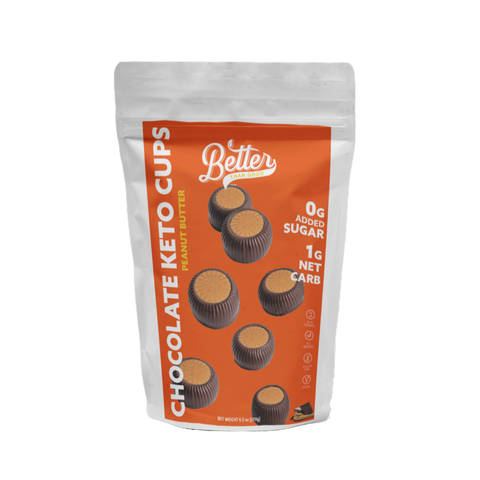 Schoolyard Snacks Low Carb Peanut Butter Cups (Buckeyes), individually wrapped, sugar-free chocolate with creamy peanut butter filling.