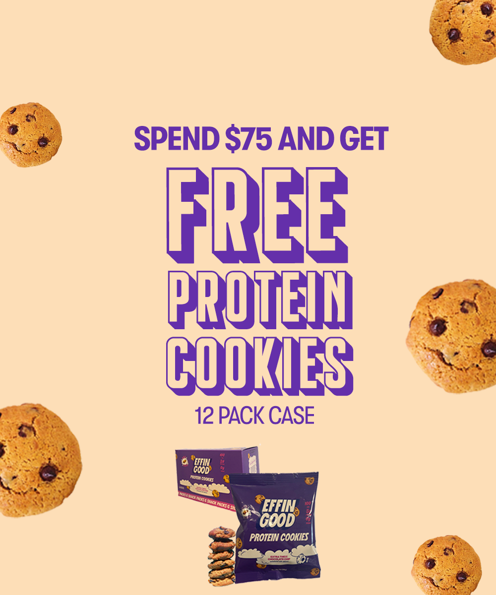 Spend $60 and get free protein cookies offer banner